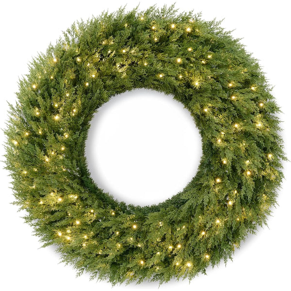 Pre-Lit Cedar Wreath, 30 in