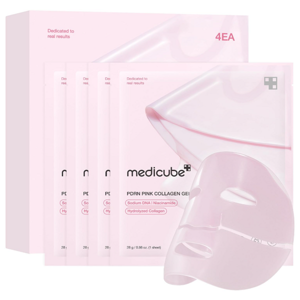 Pink Collagen Gel Masks, 4 Pack