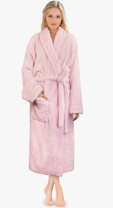 PAVILIA Light Pink Plush Robe