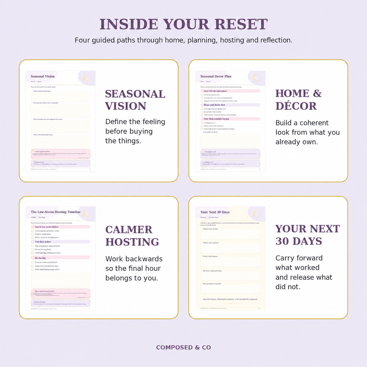 COMPOSED Home & Life Reset — Fillable Digital Planner