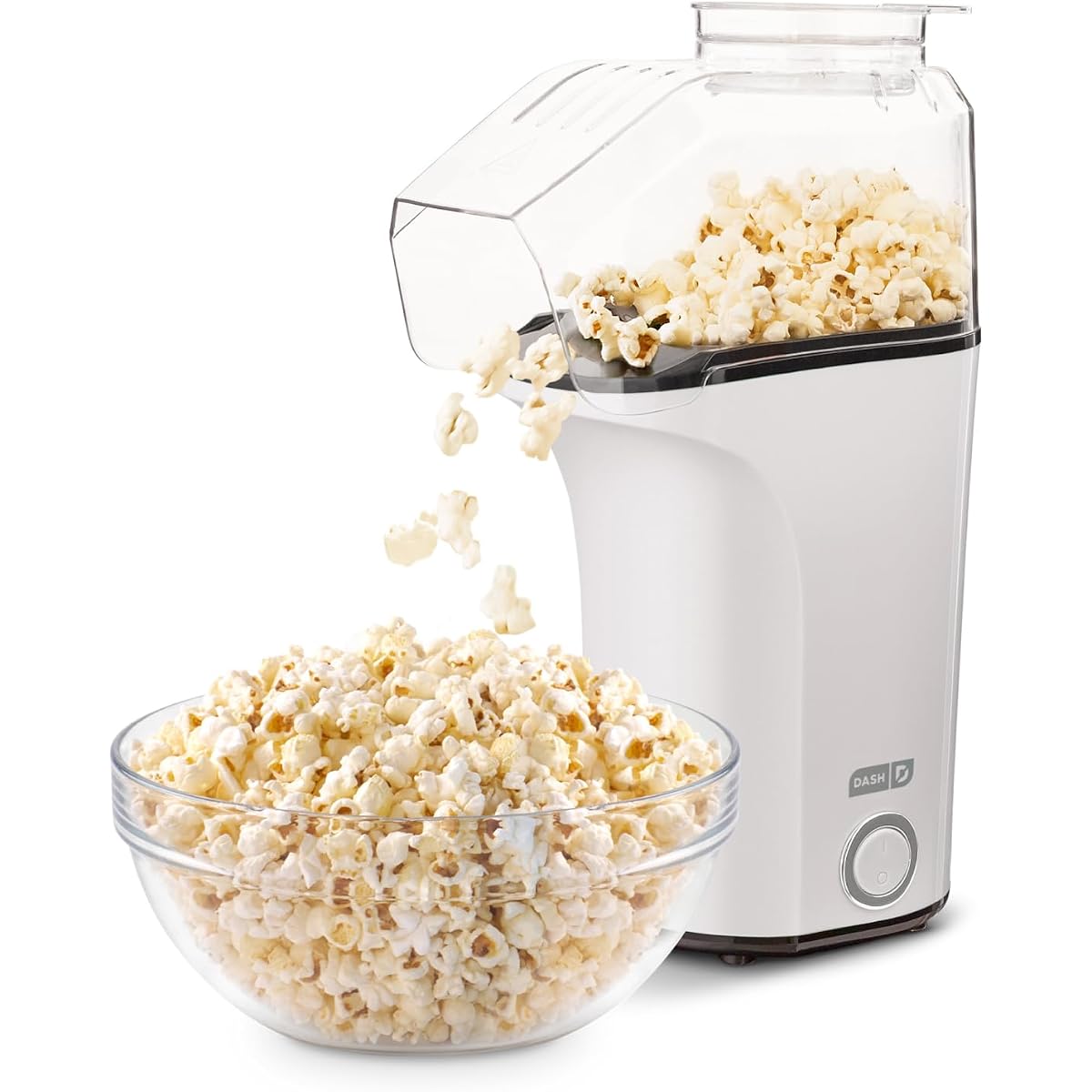 White DASH Fresh Pop hot air popcorn maker